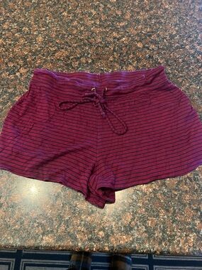 Old Navy Burgundy and Navy Striped Women’s Shorts